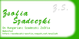 zsofia szadeczki business card